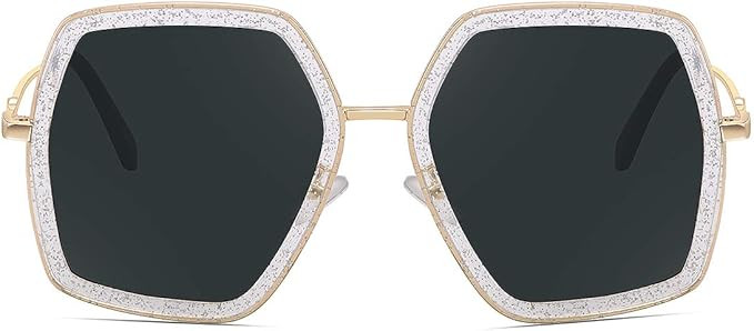 WOWSUN Oversized Big Fashion Sunglasses For Women Irregular Fashion Shades | Amazon (US)