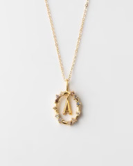 Gemstone Initial Pendant | GLDN