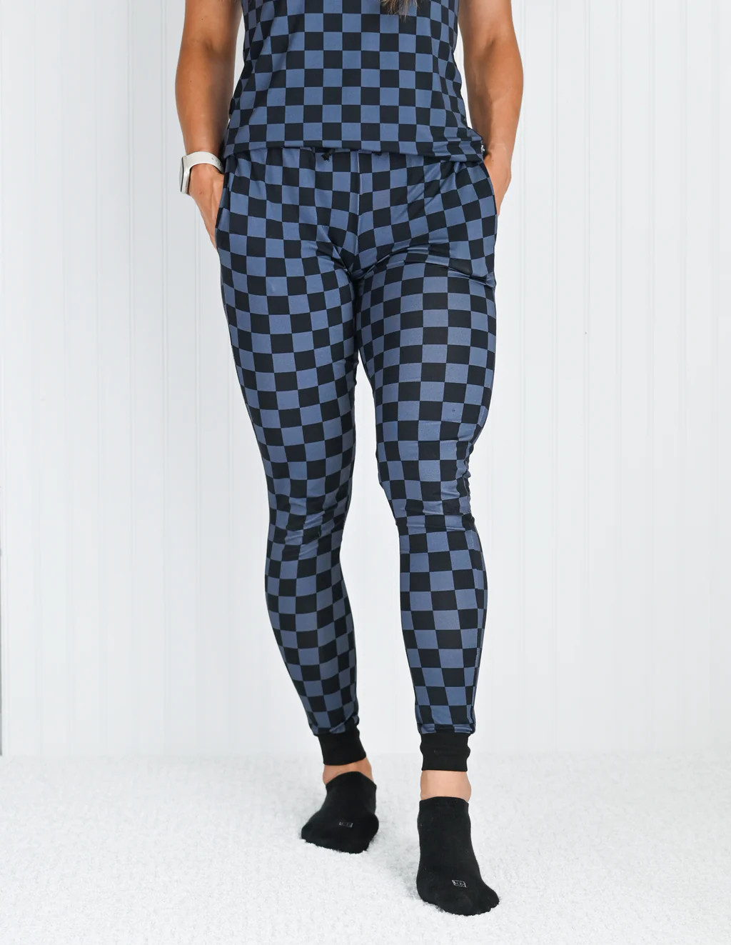 MAMA JOGGERS- Grey Check | millie + roo