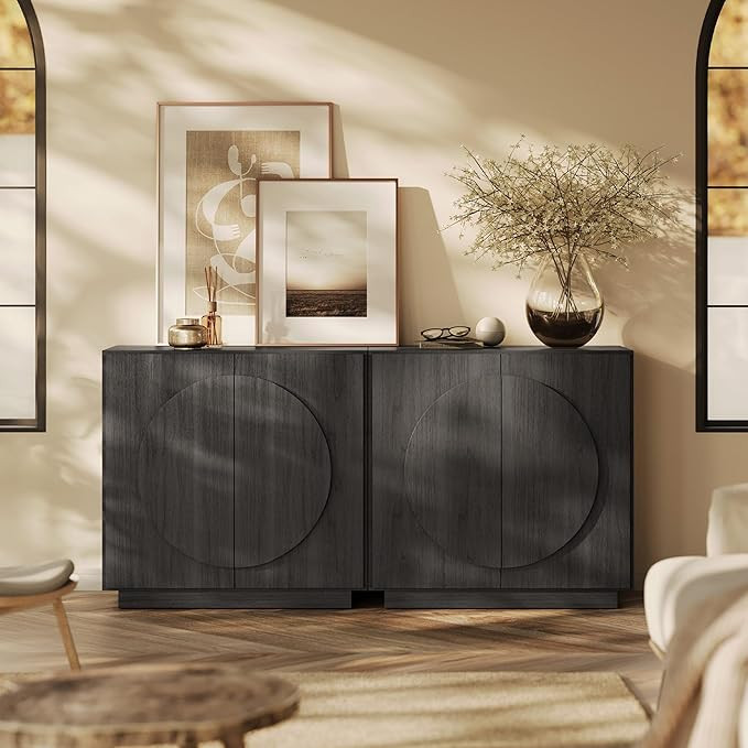 BELLEZE Modular Buffet Cabinet with Storage,Mid Century Modern Arched Sideboard with Adjustable S... | Amazon (US)