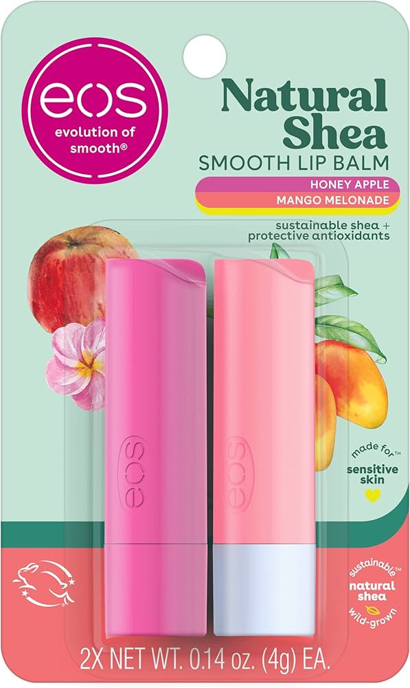 eos Natural Shea Lip Balm, Honey Apple & Mango Melonade, All-Day Moisture, Lip Care Products, 0.1... | Amazon (US)