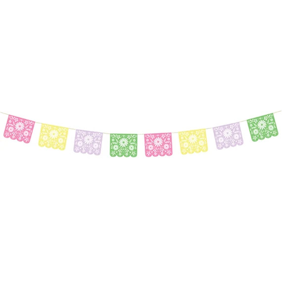 Pastel Fiesta Paper Garland 6.5ft  Fiesta Decorations  Day | Etsy | Etsy (US)