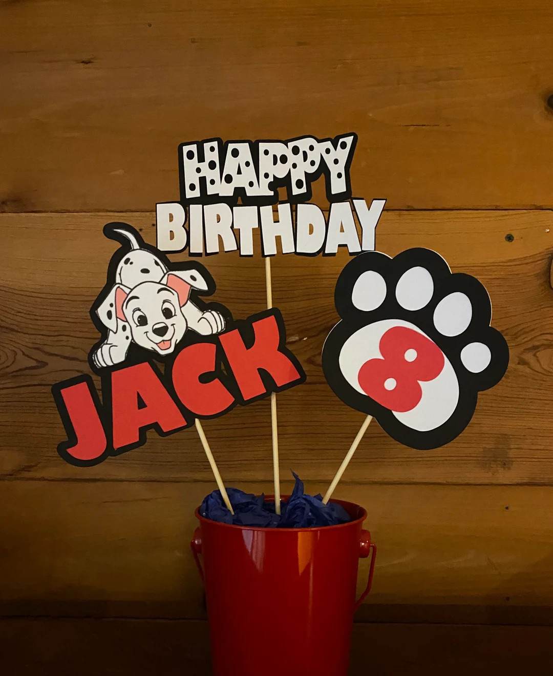Birthday Center Piece , Puppy Cake Topper, Dalmatian Center Piece Sticks , Dalmatian Birthday , P... | Etsy (US)