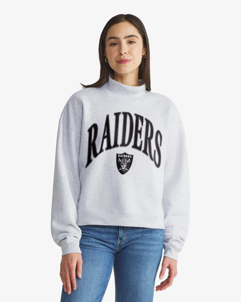Las Vegas Raiders Vantage '47 Women's Mock Neck Pullover - Relay grey | '47Brand