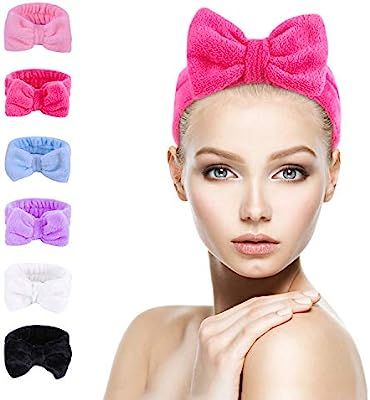 6 Pack Soft Headband BEoffer Coral Fleece Women Makeup Spa Head Bands Turban Fashion Bow Bowknot ... | Amazon (US)
