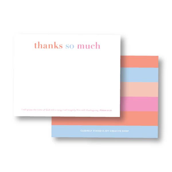 Thank you so much Notecards | Joy Creative Shop