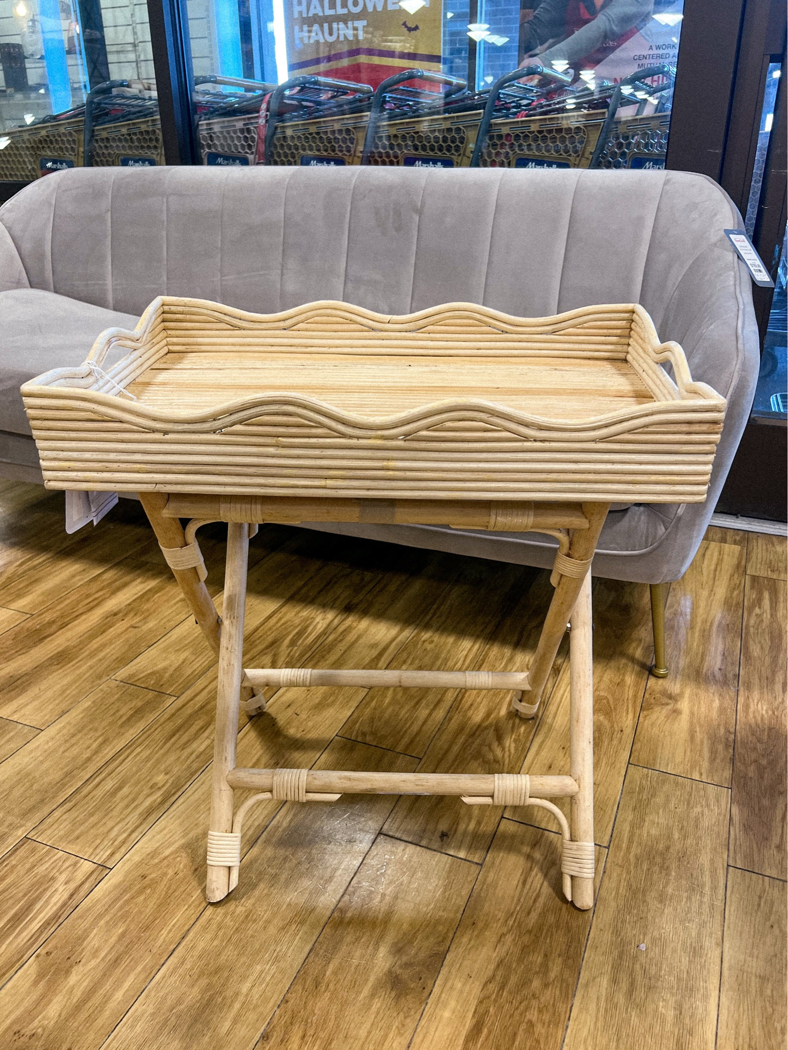 Rattan scalloped folding tray on sale for $70 - normally $100. Love this piece!

Homegoods find // home decor // modern coastal // spring refresh // outdoor furniture // 

#LTKunder100 #LTKFind #LTKhome