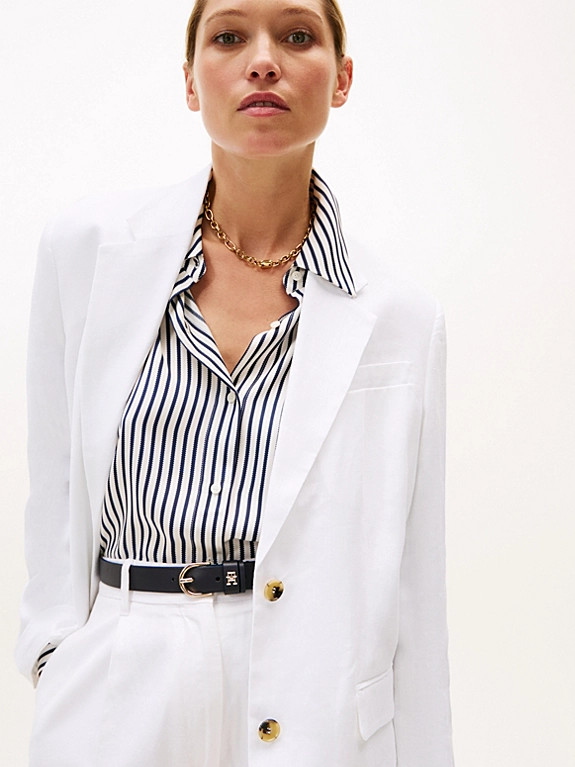 Relaxed Linen Blend Single Breasted Blazer | Tommy Hilfiger UK