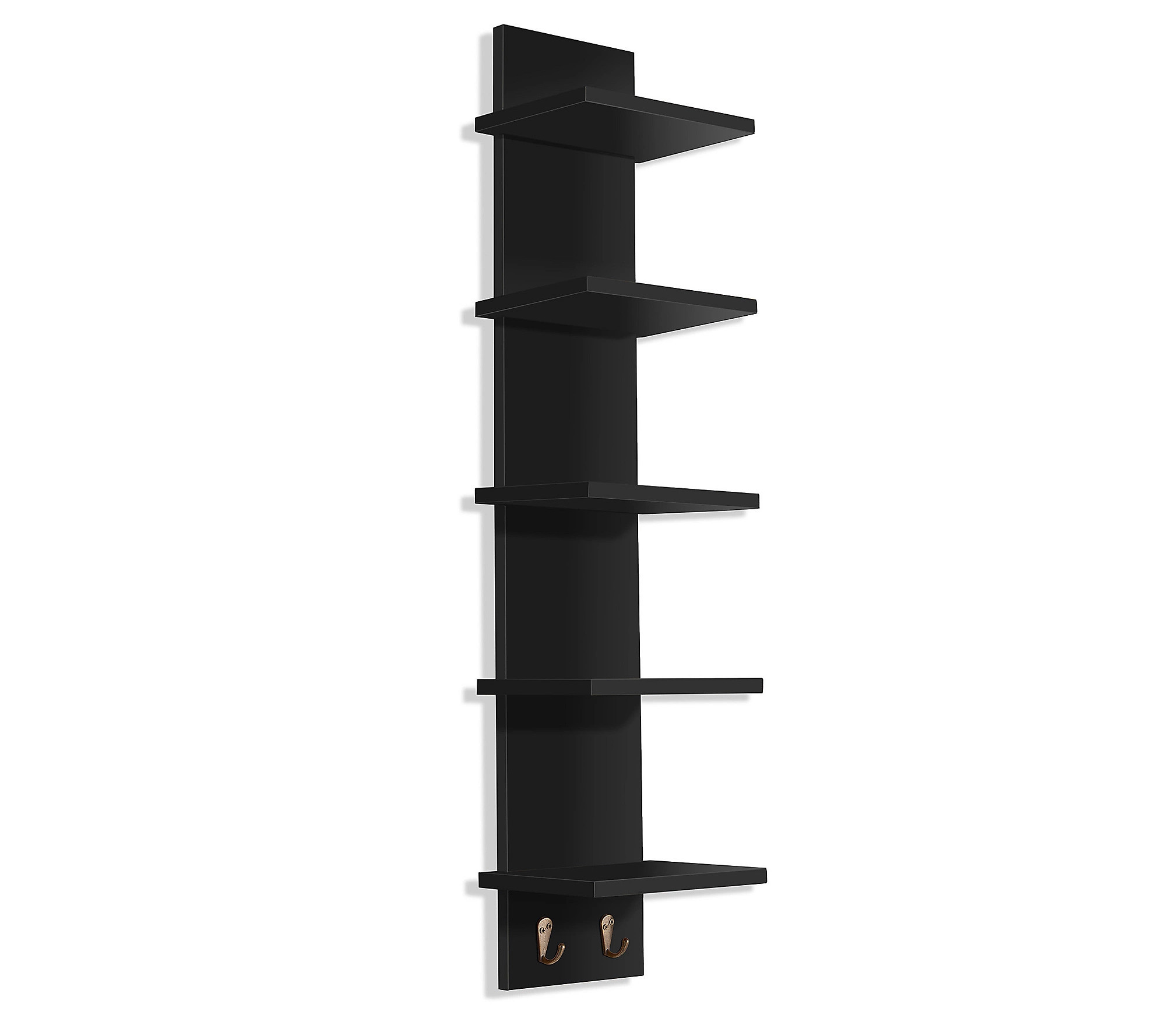 Sorbus 5-Tier Wall Shelf Unit with Hooks Utilit y Shelving | QVC
