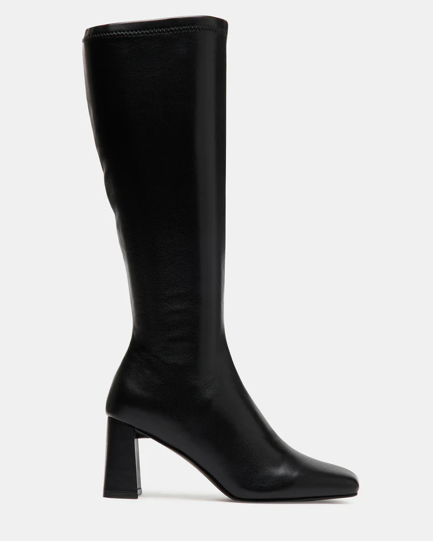 HOLLY Black Women's Knee-High Square-Toe Boot | Steve Madden (US)