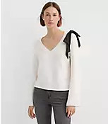 Satin Bow Wide Sleeve Sweater | LOFT