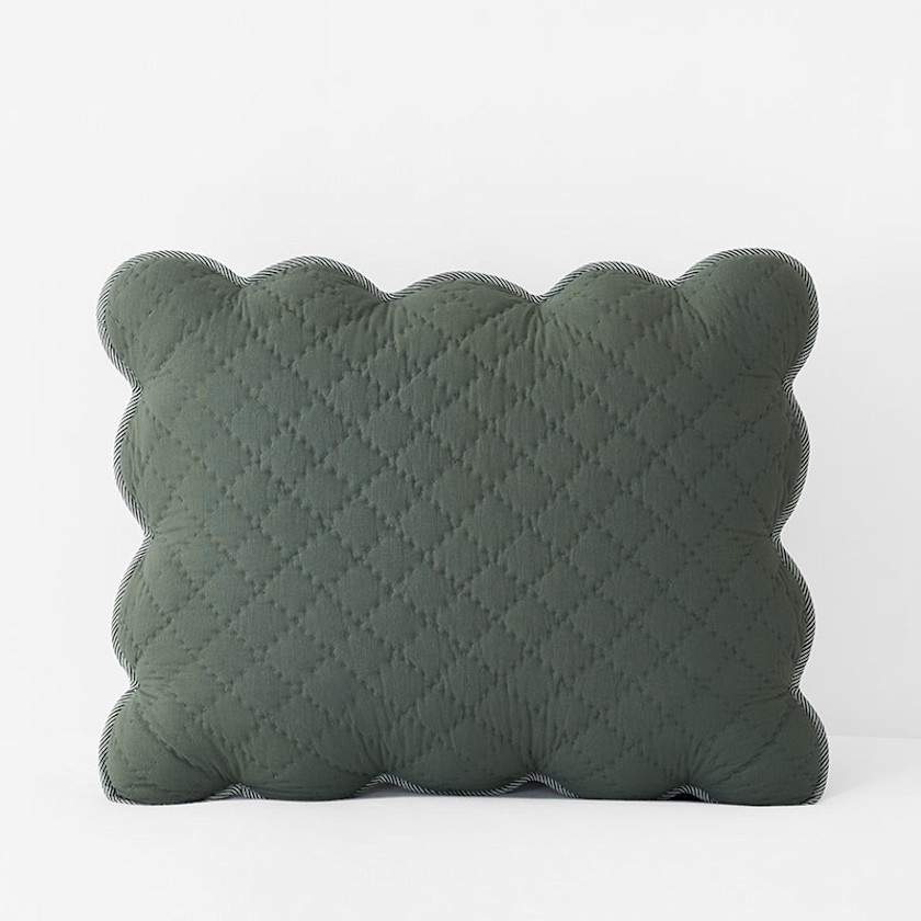 Scallop Quilted Sham - Beige, Size 26 In. X 26 In., Cotton | The Company Store | The Company Store