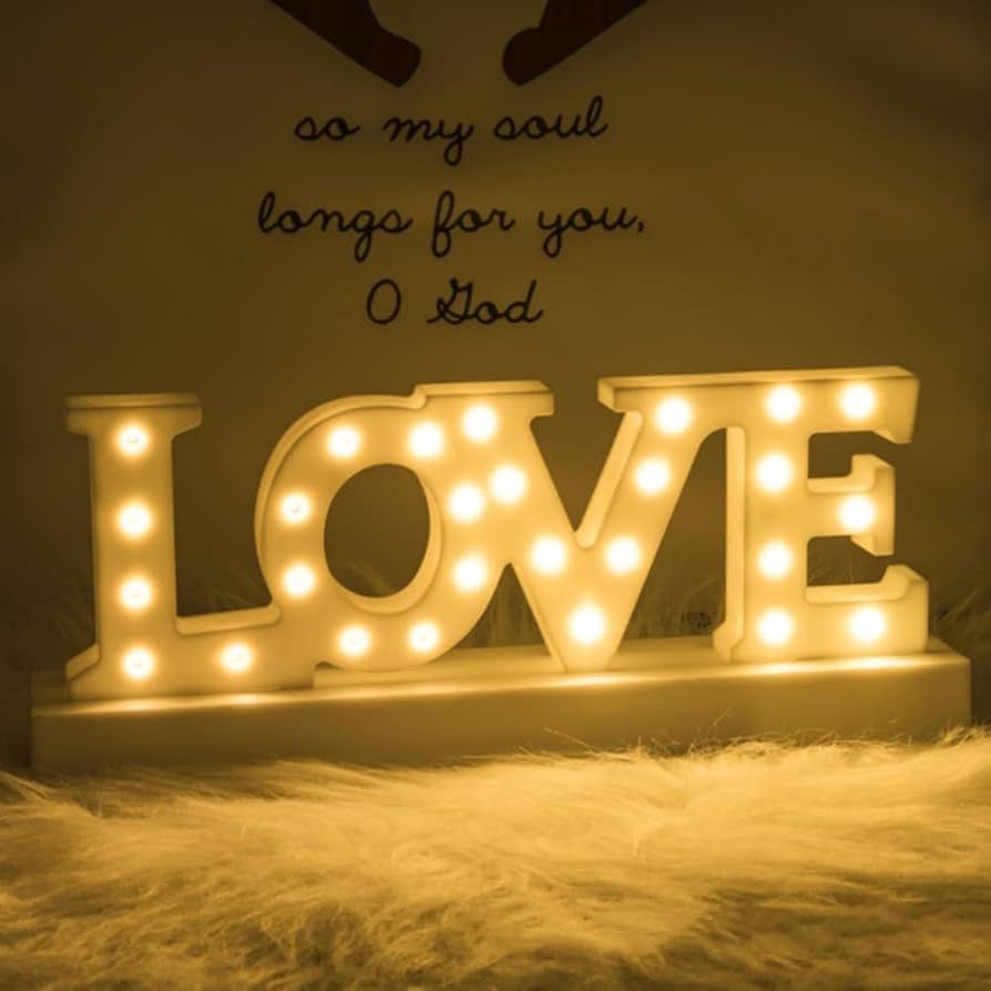 GUOCHENG Love Letter Decor Light LED Alphabet Love Marquee Light Sign Home Decorative Love Décor... | Amazon (US)