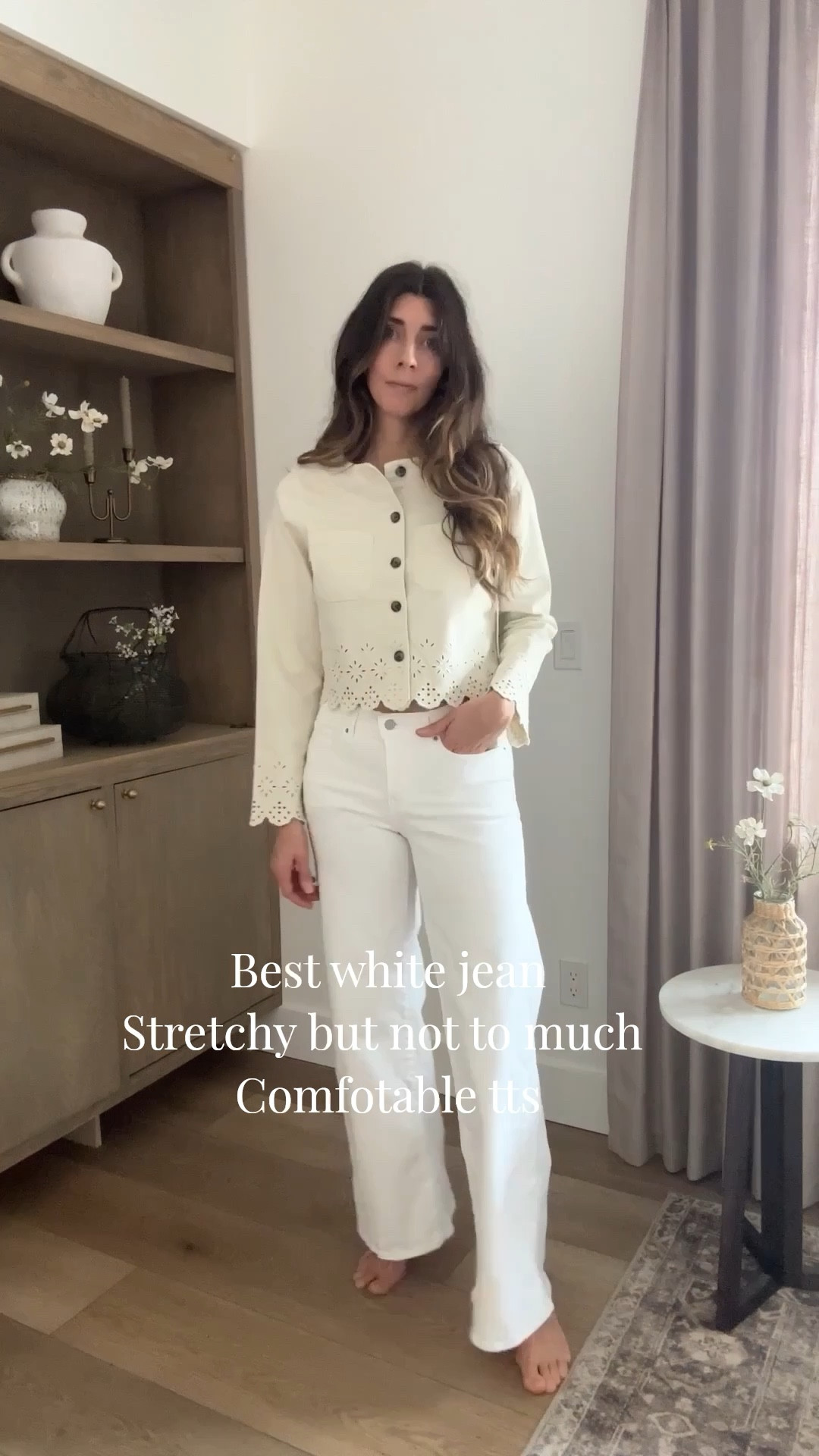 Spring outfit must haves! White jeans, pastel tops, spring blouse c blue sweater, the jeans have stretch but not to much, great even for us tall ladies. 

#LTKSpringSale #LTKgrwm #LTKTall