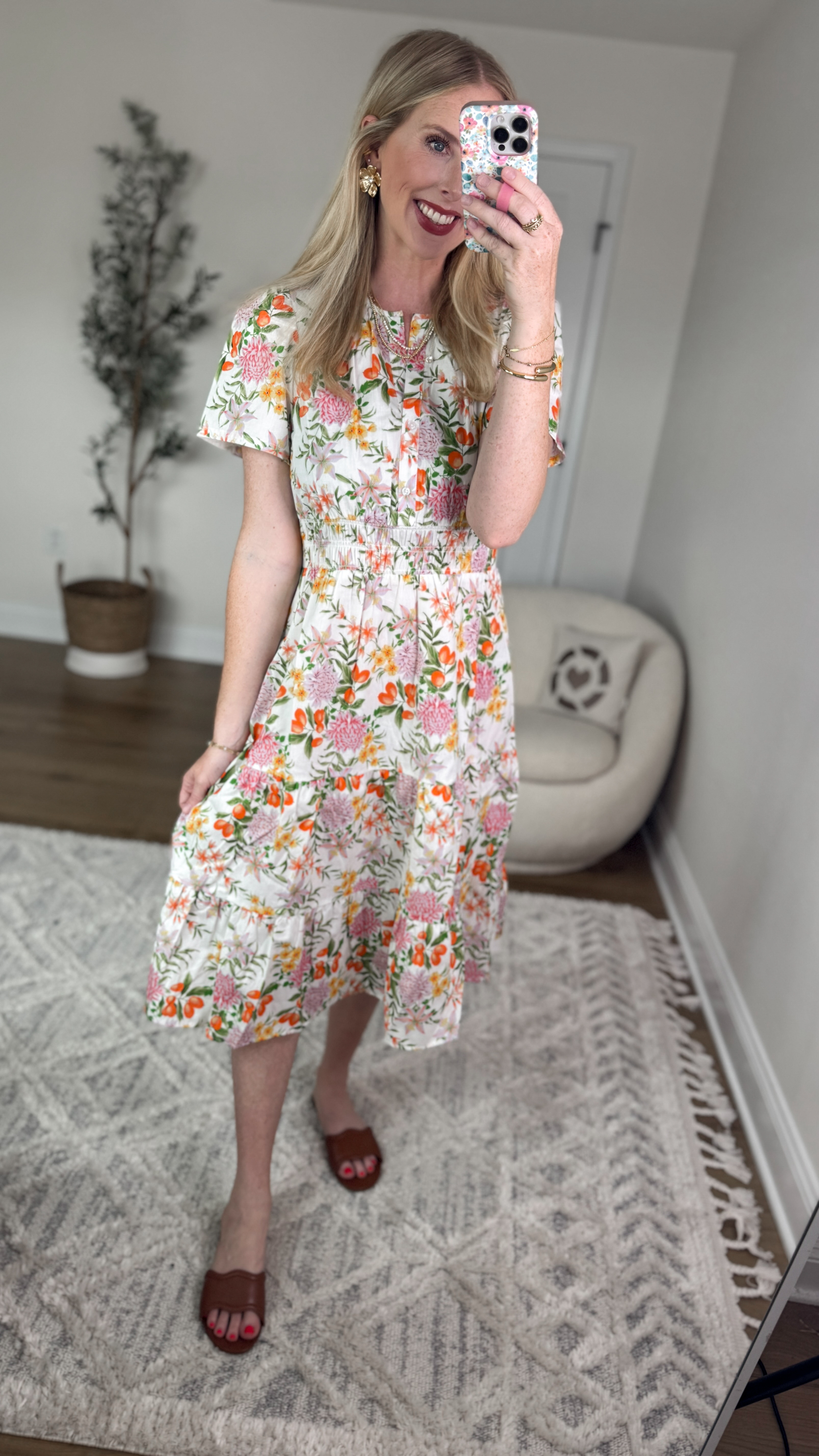 Weekend Walmart Wins try-on
Short sleeve floral midi dress- medium 

#walmartpartner @walmartfashion #walmartfashion

#LTKSummerEdit #LTKFindsUnder50 #LTKStyleTip