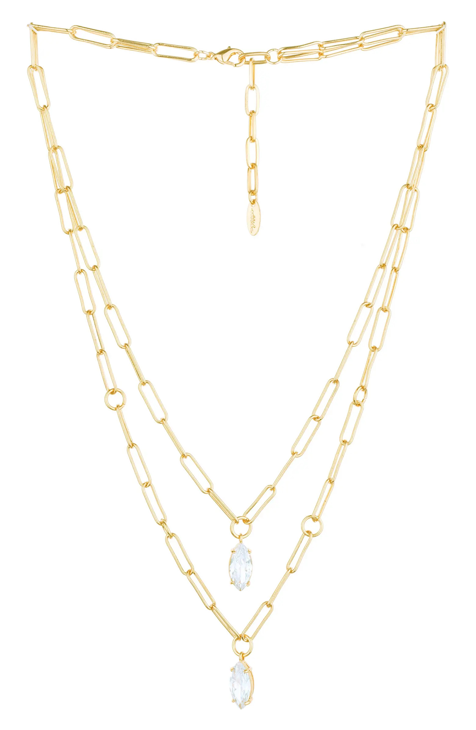 Ettika Layered Paperclip Link Pendant Necklace | Nordstrom | Nordstrom