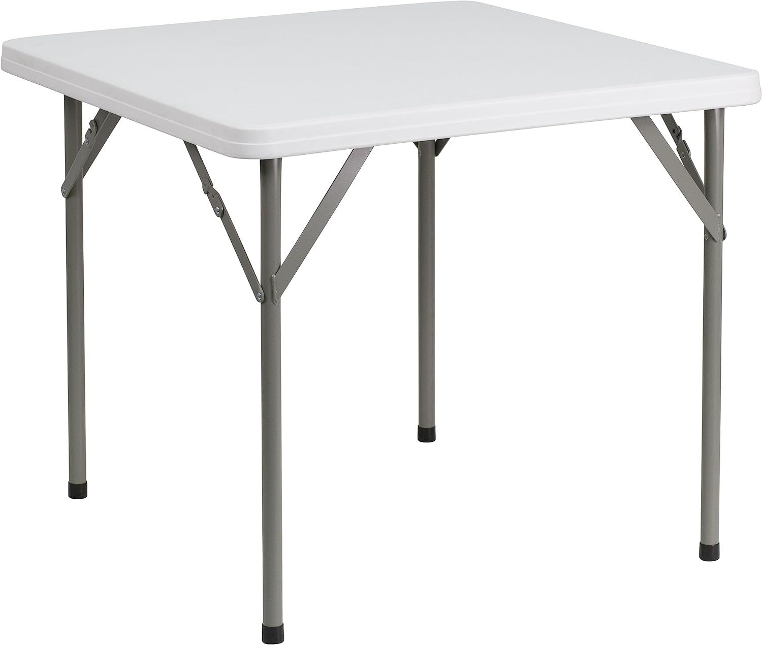Flash Furniture Elon 2.85-Foot Square Granite White Plastic Folding Table | Waterproof | Impact a... | Amazon (US)