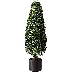 Nearly Natural 3ft. Boxwood Tower Topiary UV Resistant (Indoor/Outdoor) | Amazon (US)