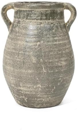 LuxenHome Rustic Ceramic Vase,13'' Tall Brown Terracotta Jug Pottery for Dining Table Decor,Farmhouse Decorative Flower Vase Shelf Decor Living Room Home Decor | Amazon (US)