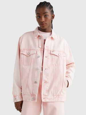 Tommy Hilfiger Women's Oversized Denim Trucker Jacket Pink Denim - S | Tommy Hilfiger (US)