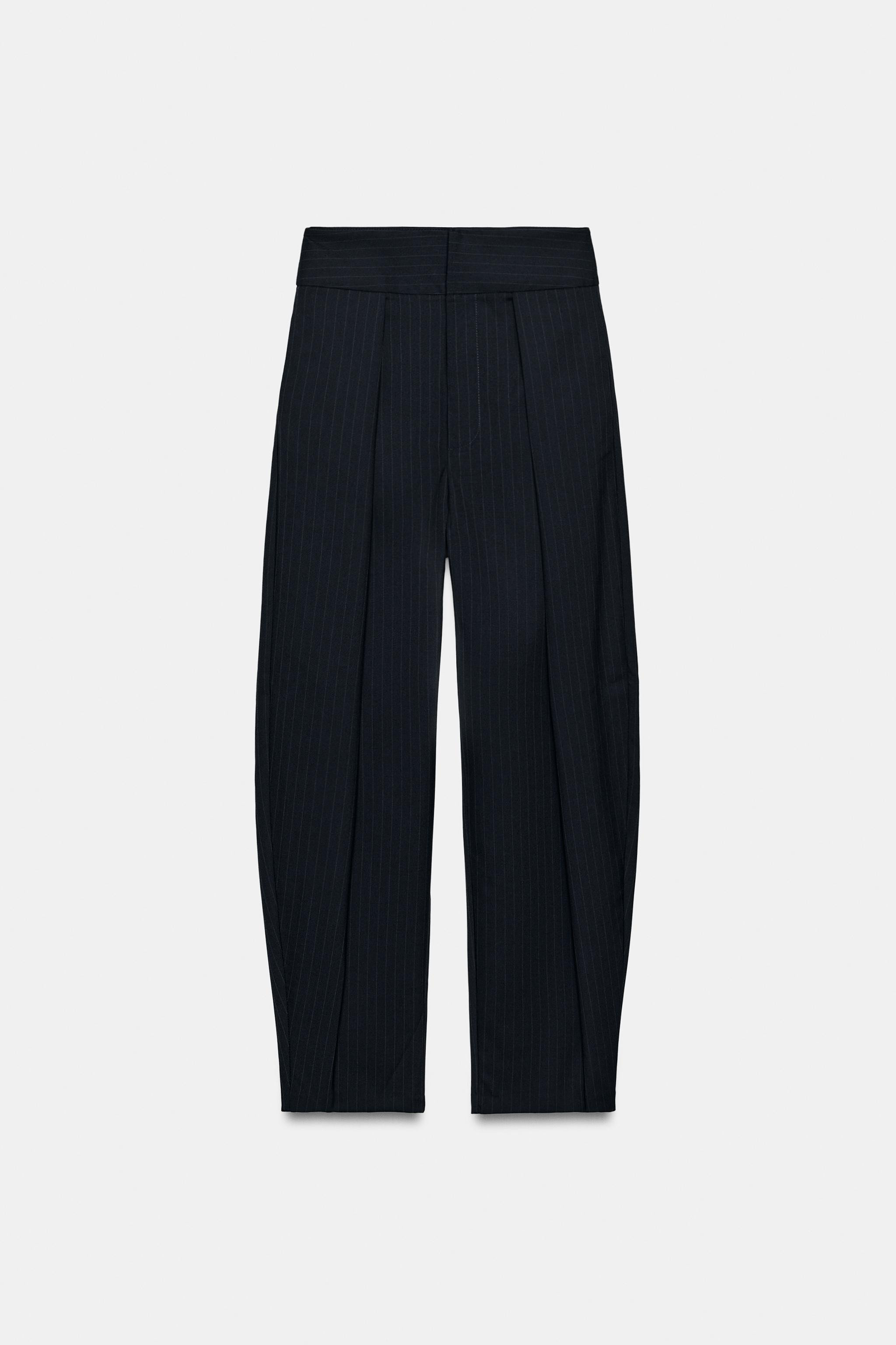 STRIPED PLEATED BALLOON TROUSERS | Zara DE