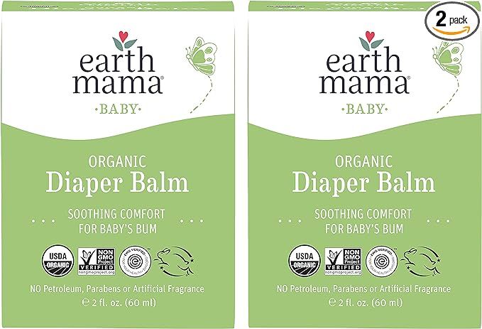 Organic Diaper Balm by Earth Mama | Safe Calendula Cream to Soothe and Protect Sensitive Skin, No... | Amazon (US)