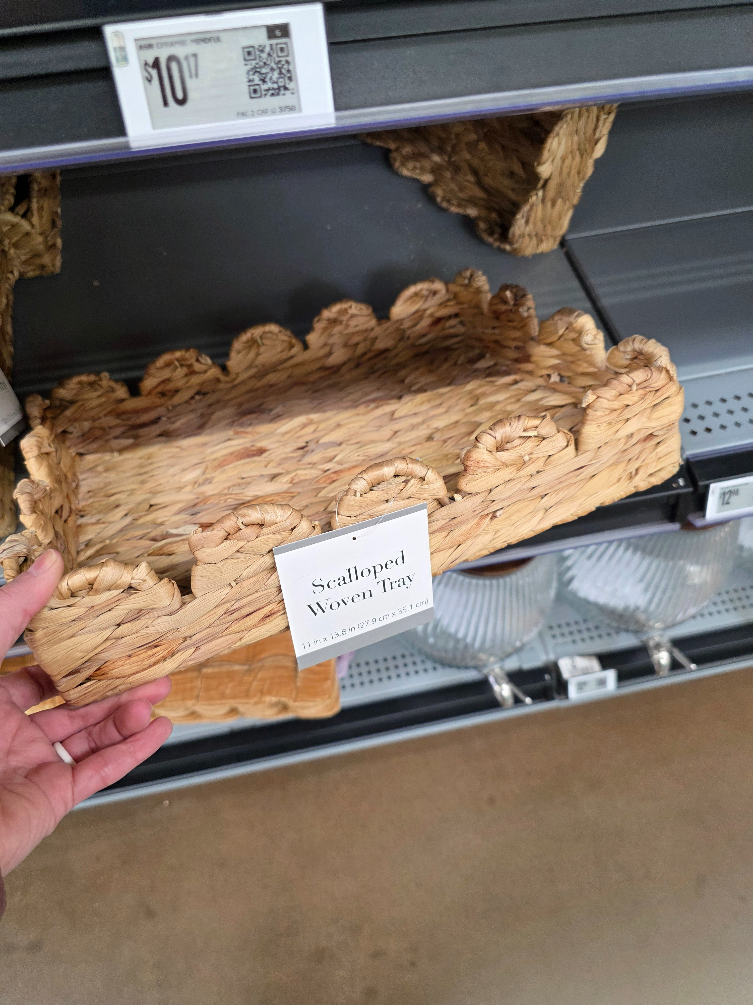 The scalloped edge had me 🤎 A woven tray that adds texture and just enough detail to elevate any surface - simple and so good. #walmartfinds 

 #LTKHome