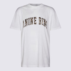 Anine Bing Logo-Printed Cotton T-Shirt — White | Italist Inc.