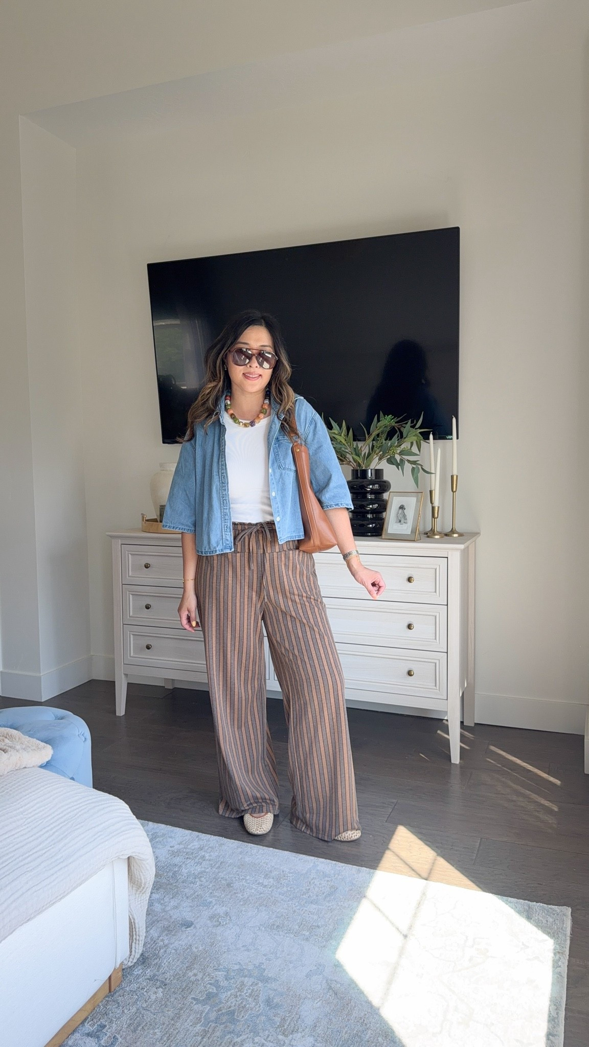 Amazon outfit // striped wide leg pants // casual chic mom school drop off 

Tank - medium
Button down - small 
Pants - medium

#LTKootd #LTKmomlife #LTKOver40