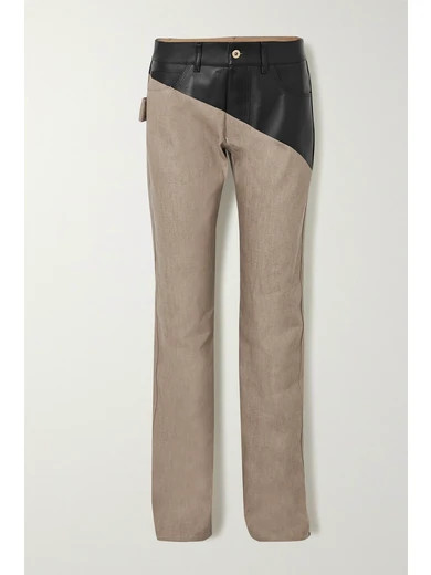 Bottega Veneta
				
			
			
			
			
			
				Leather-paneled high-rise straight-leg jeans
				€1... | NET-A-PORTER (UK & EU)