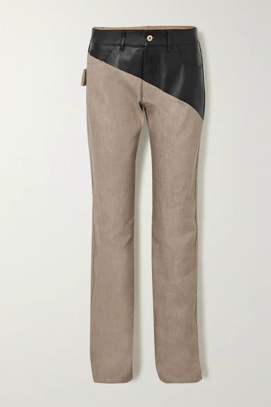 Bottega Veneta
				
			
			
			
			
			
				Leather-paneled high-rise straight-leg jeans
				€1... | NET-A-PORTER (UK & EU)