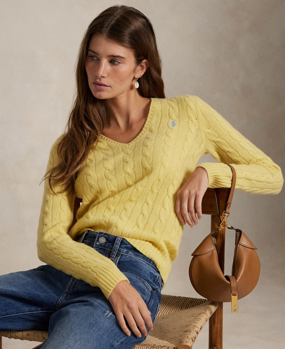 Polo Ralph Lauren Women's Cable-Knit Slim-Fit Sweater - Fall Yellow | Macy's