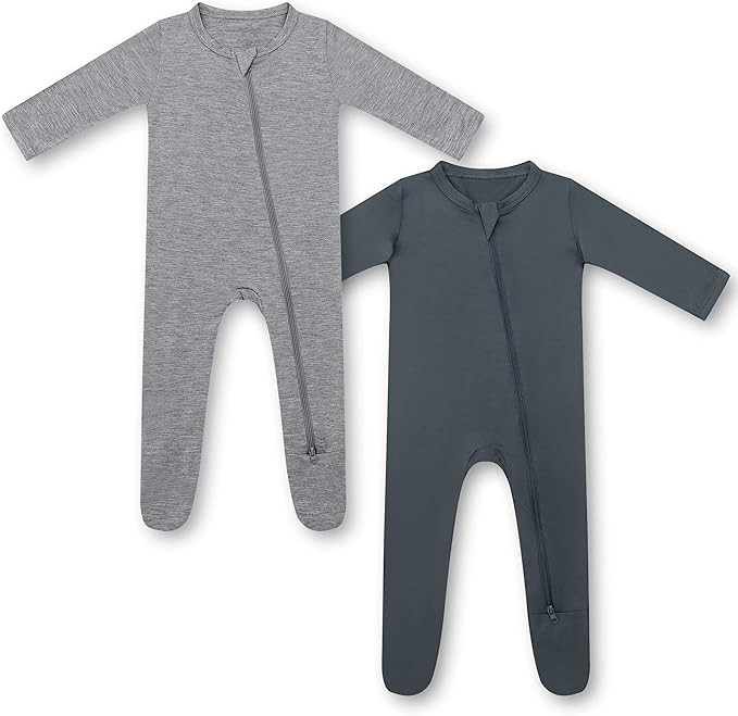 HAPIU Rayon from Bamboo Baby Footed Pajamas, 2 Way Zipper YKK, Footie for Baby Boy Girls, Newborn... | Amazon (US)