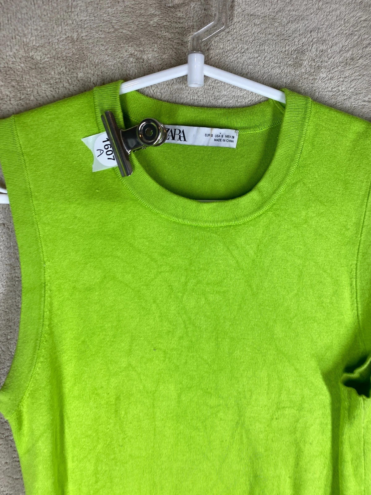 ZARA Casual Knit Tank Top Size S Womens Green Sleeveless | eBay UK