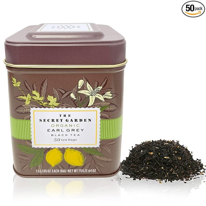 Premium USDA Organic Earl Grey Bergamot Tea Bags 50 Pack Designer Tin, Crafted in Sri Lanka, Natu... | Amazon (US)
