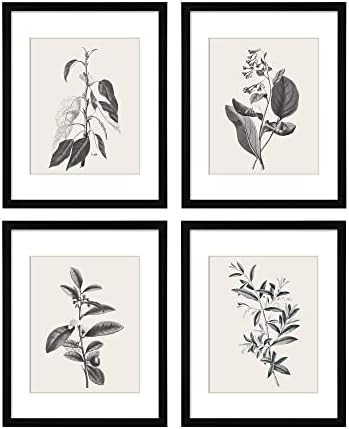 ArtbyHannah Framed Wall Art, 11x14 inch Black Plant Wall Decor with Grey Picture Frames for Dinni... | Amazon (US)