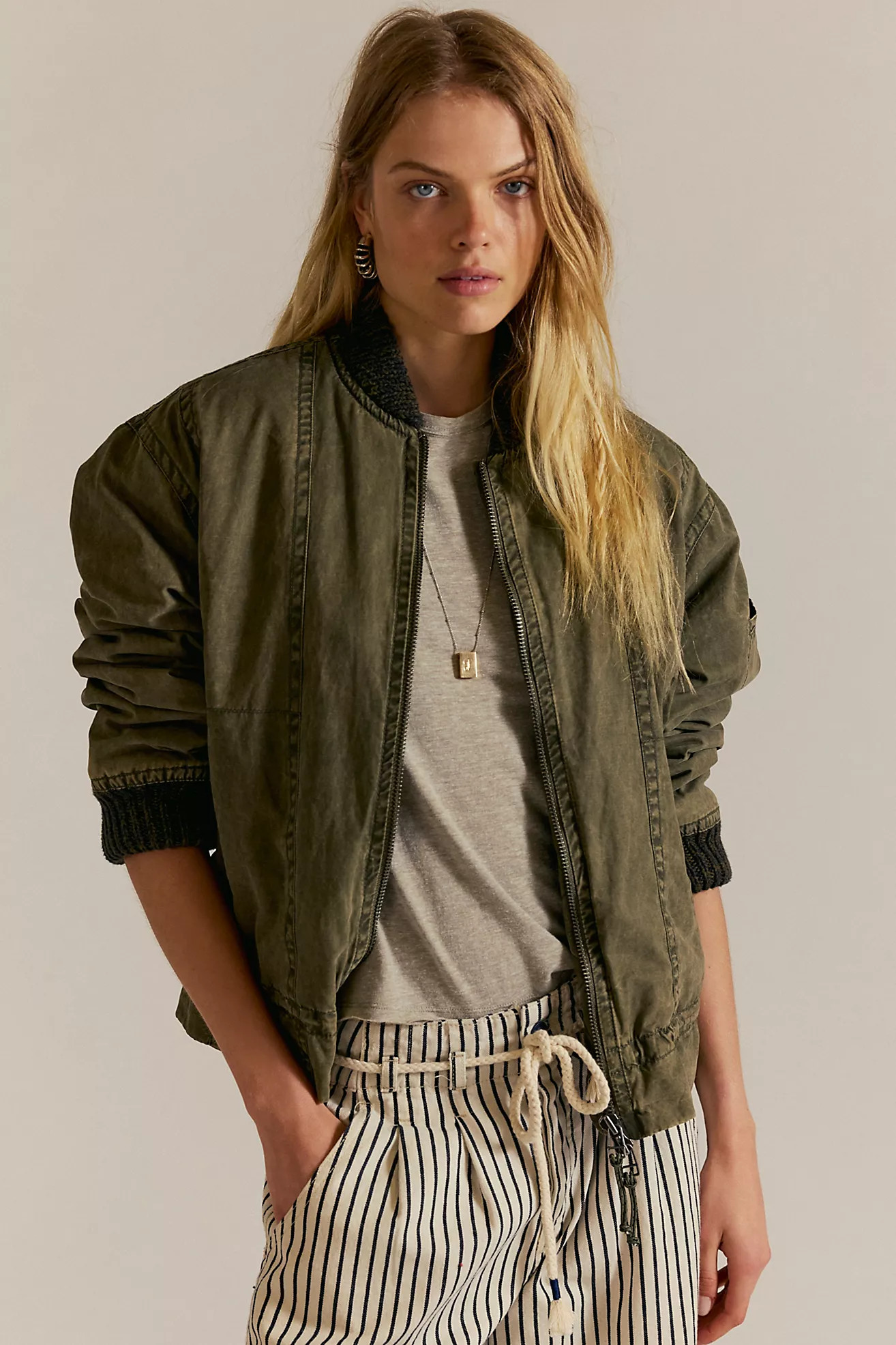 We The Free Jax Washed Bomber | Free People (Global - UK&FR Excluded)