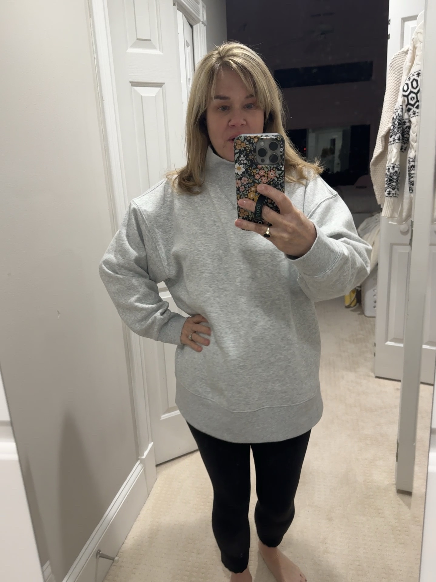 Bite 90’s inspired mock neck sweatshirt! Cone’s in gray olive. I’m in a small size down or get regular size. Theee go in and out of stock so favorite it and check back often! 

#LTKSeasonal #LTKFindsUnder50 #LTKU