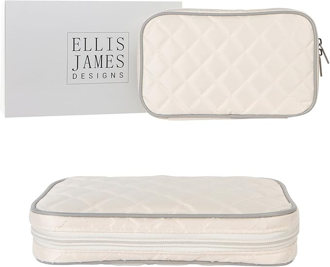 Ellis James Designs Jewelry Travel Organizer Elegant Pouch with Quilted Exterior and Padded Bag f... | Amazon (US)