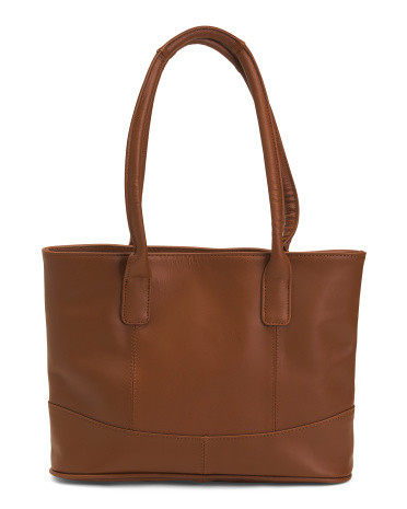 Leather Triple Compartment Tote | TJ Maxx