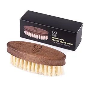 ZEUS Vegan Pocket Beard Brush, Natural Plant Fiber Tampico Bristles and Walnut Handle – MADE IN... | Amazon (US)