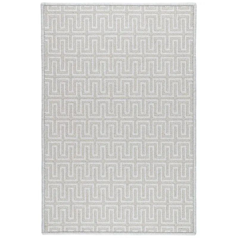 Maze Platinum Woven Wool Custom Rug | Annie Selke