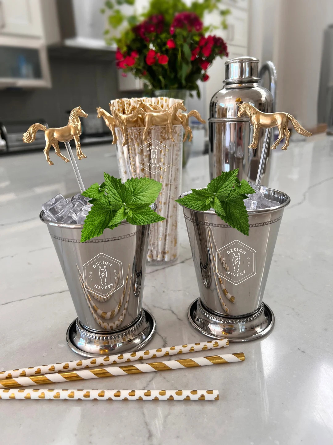 Horse Drink Stirrers: Kentucky Derby Party Decor | Mint Julep Bar Essentials | Etsy (US)