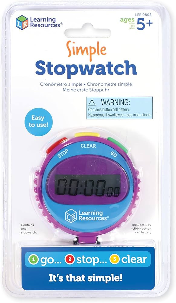 Learning Resources Simple 3 Button Stopwatch, Supports Science Investigations, Timed Math Exercis... | Amazon (US)