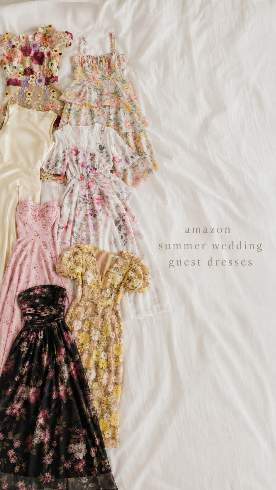 amazon summer wedding guest dresses i’m obsessed with 🤍✨ these dresses are perfect for summer weddings, beach weddings, garden parties, rehearsal dinners, bridal showers, and vacation dinners. obsessed with all the florals, soft colors, satin moment, and romantic silhouettes — they look so elegant and way more expensive than they are. comment “wedding” and i’ll send the links 🫶

#amazonfinds #amazonfashion #weddingguestdress #summerweddingguestdress #amazonweddingguestdress #summerdress #floraldress #weddingguestoutfit #beachweddingguest #gardenpartyoutfit #rehearsaldinnerdress #bridalshowerdress #ltkfinds #collegegirlstyle #affordablefashion
 

 #LTKgrwm #LTKootd #LTKWedding