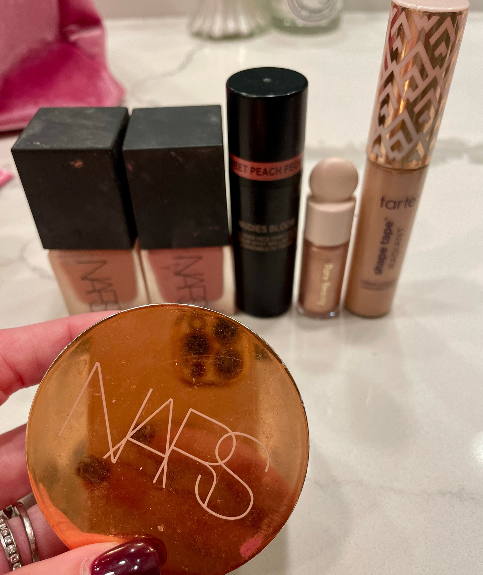 Face favorites. Products I use every single time I do makeup. Nudestix for every day blush because it’s so quick and easy. Nars blush and highlighter for times I want a little bit *more*. Everything is Sephora sale except for shape tape

Shades 
Nars afterglow blush in behave and orgasm
Nudestix in sweet peach peony
Rare beauty highlighter in mesmerize 
Tarte shape tape in radiant 22n
NARS cream bronzer in laguna 02

#LTKBeauty #LTKSaleAlert #LTKFindsUnder50