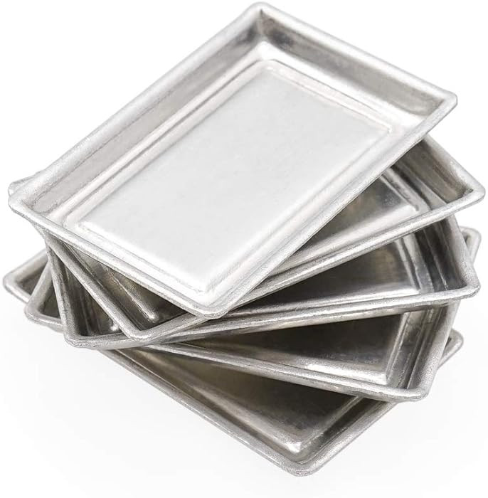 Odoria 1/12 Miniature Baking Pans Trays 5Pcs Dollhouse Decoration Accessories | Amazon (US)