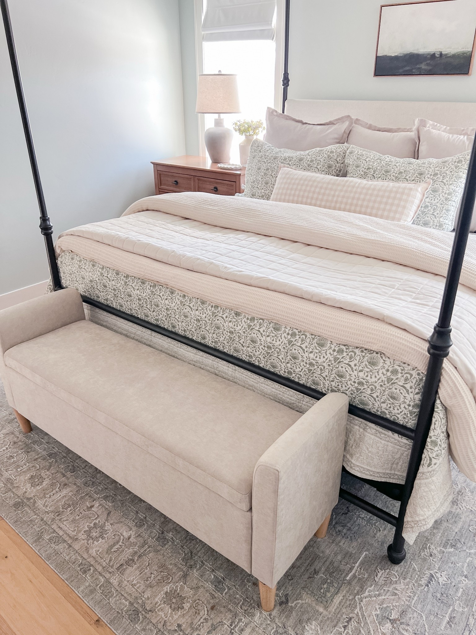 Spring bedroom refresh! Absolutely loving the bench at the end of the bed, it pulls the room together & makes it so cozy 🙌🏼

Style tips - Room decor - Trendy furniture #LTKStyleTip

