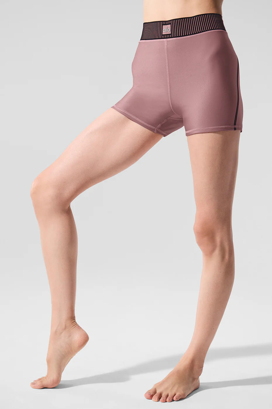 Alo Yoga� | Airlift High-Waist Line Up Short in Smoky Quartz Brown, Size: Medium | Alo Yoga (US)