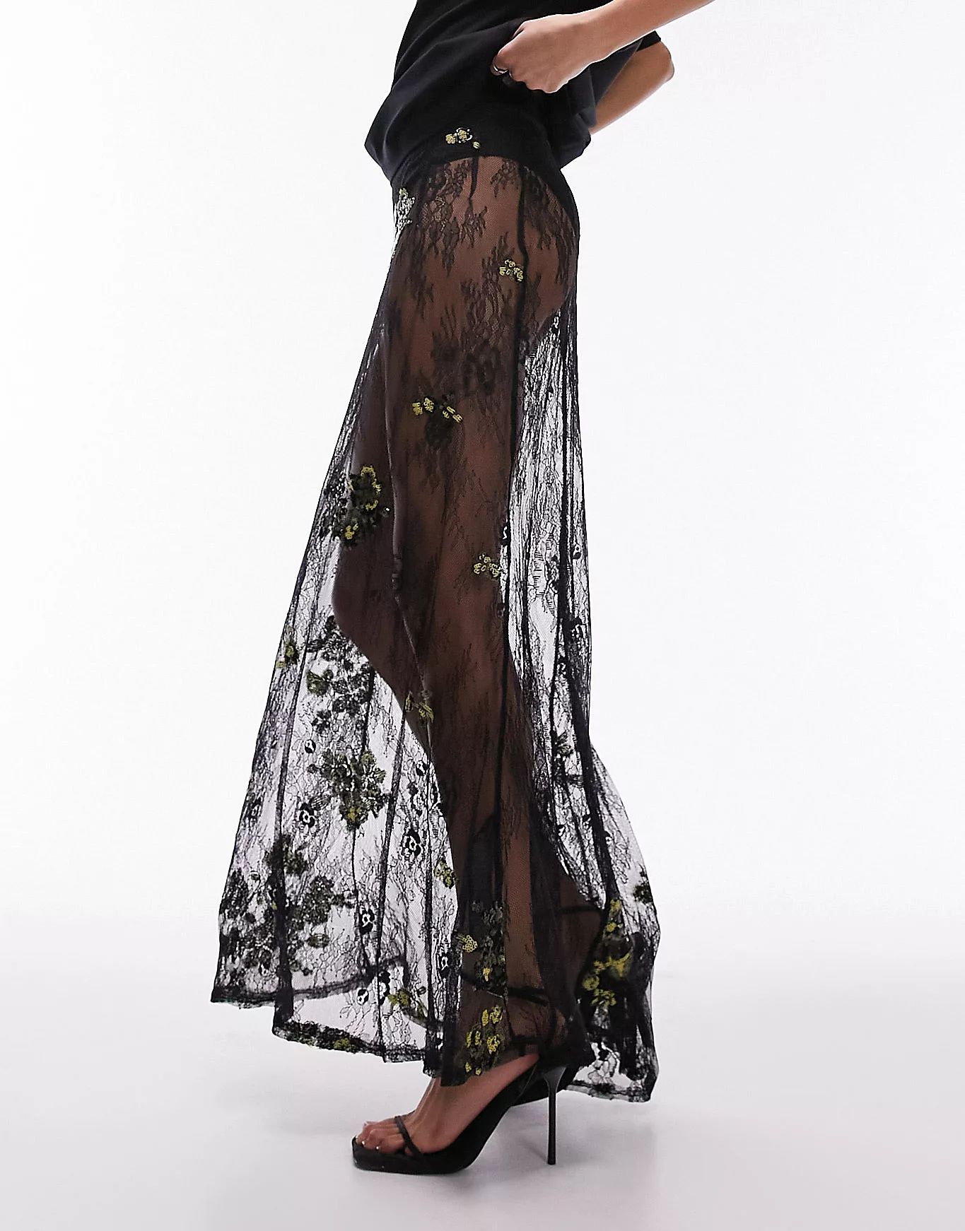 › Topshop embellished lace maxi skirt in black - part of a set | ASOS (Global)